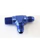 Aeroflow Tee With NPT On Run 3/8 Inch to -6AN Blue