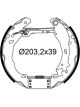 Valeo Brake Shoe Set 39mm Wheel Brake Cylinder Pre-Assembled 203mm