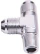 Aeroflow Tee With NPT On Run 3/4 Inch to -12AN Silver