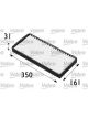 Valeo Cabin Air Filter Height 30mm, Width 160mm, Length 355mm Particle