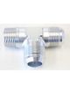 Aeroflow Tee With NPT On Run 1 Inch to -16AN Silver
