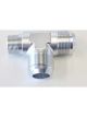Aeroflow Tee With NPT On Run 3/4 Inch to -16AN Silver
