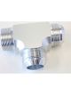 Aeroflow Tee With NPT On Run 1-1/4 Inch to -20AN Silver