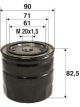 Valeo Oil Filter OD 90mm, Height 82.5mm, ID 71mm Spin-On Filter Bar 1
