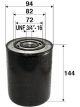 Valeo Oil Filter OD 94mm, Height 144mm, ID 72mm Spin-On Filter Bar 1.3