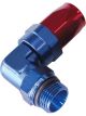 Aeroflow ORB Taper Swivel 90 Degree Hose End -8AN to -8AN Blue/Red