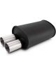 Vibrant Streetpower Oval Muffler with Dual Tips Inlet ID 2.50 Offset Bottom