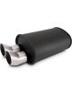 Vibrant Streetpower Oval Muffler with Dual Tips Inlet ID 2.50 Offset Bottom