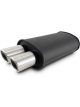 Vibrant Streetpower Oval Muffler with Dual Tips Inlet ID 3.00 Center of End Cap