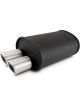 Vibrant Streetpower Oval Muffler with Dual Tips Inlet ID 3.00 Offset Bottom