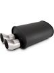 Vibrant Streetpower Oval Muffler with Dual Tips Inlet ID 3.00 Offset Bottom