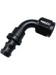 OBP AN8 Push Lock Fuel Fitting 90 Degrees Black