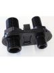Aeroflow Billet 2 Port Air Con Bulkhead Black 1 x -6, 1 x -10