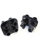 Aeroflow Billet 4 Port A/C Bulkhead Square 3 x -10, 1 x -6 Black
