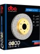 DBA Cross-Drilled Slotted Disc Brake Rotor (Single) Gold 304mm