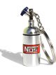 NOS Nitrogen Gas Bottle Keychain Silver