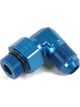 Earls 90 Degree Aluminum Fitting Adapter Blue -8 AN -8 AN Swivel