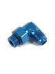 Earls 90 Degree Aluminum Fitting Adapter Blue -12 AN -10 AN Swivel