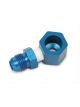 Earls Carburettor Adapter Fitting -6 AN End to 7mm Banjo Bolt Blue