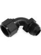 Earls 90 Degree Aluminum Fitting Coupler Black -8 AN -8 AN Swivel