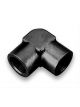 Earls 90 Degree Aluminum Fitting Coupler Black 1/8