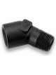 Earls 45 Degree Aluminum Fitting Coupler Black 1/8