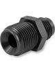 Earls Straight Fitting Adapter Black -6 AN 5/8-18