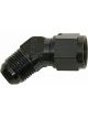 Fragola Fitting Adapter AN to AN 45 Degree Black -10AN -10AN Swivel