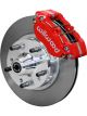 Wilwood Disc Brake Kit Solid Rotors 11in Red 4 Pot Caliper
