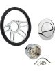 Proflow Billet 4 Slot Steering Wheel Kit 14'' Chrome/Black