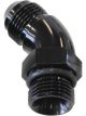 Aeroflow 45 Degree -3 ORB to -3AN Male Full Flow Adapter Black