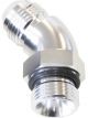 Aeroflow 45 Degree -16 ORB to -12AN Male Full Flow Adapter Silver  AF902-12-16S
