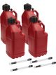 Allstar Performance Utility Jug 5 Gal w/ Filler Hose Red Pack of 4