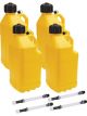 Allstar Performance Utility Jug 5 Gal w/ Filler Hose Yellow Pack 4