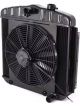 Dewitts Radiator w/ Fans For 55-57 Chevy Automatic Trans Black
