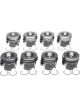 Mahle Piston Set with Rings For Ford 6.4L Diesel Pack of 8