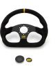 OMP Racing Super Quadro Steering Wheel Black Spokes Suede