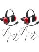 Rugged Radios Headset Track Talk Red Linkable Intercom Pack of 2