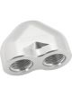 Aeroflow Billet 3 Port ORB U-Block Silver 2 x -12 ORB 1 x -16 ORB