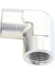 Aeroflow 90 Degree NPT Female Adapter 3/8 Inch Silver