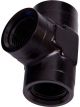 Aeroflow NPT Female Pipe Tee 1/2 Inch Black