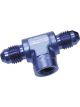 Aeroflow Male Tee With Female 1/8 Inch -3AN Blue
