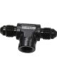 Aeroflow Male Tee With Female 1/8 Inch -3AN Black