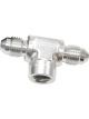 Aeroflow Male Tee With Female 1/8 Inch -4AN Silver