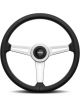 Momol Classic Retro Steering Whee Black Leather 360mm
