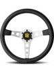 Momo Prototipo Heritage Steering Wheel Leather Silver 350mm