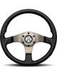 Momo Tuner Steering Wheel Black Leather Anthracite Spokes 350mm