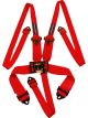 Raceworks Red 5Point Latch & Link Harness Hans 2-3In Belts Snap