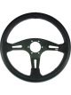 Raceworks 350mm Leather Steering Wheel Flat w/ Blue Stitching