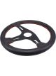 Raceworks 350mm Leather Steering Wheel Flat w/ Orange Stitching